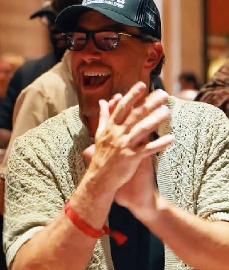 Travis Kelce 2025 Las Vegas Knitted Polo Shirt