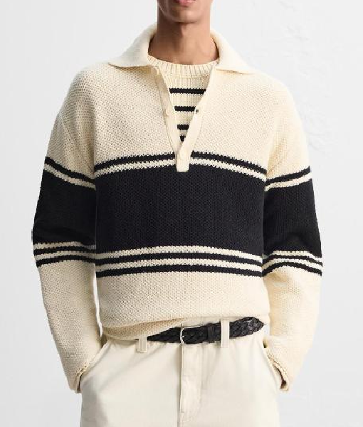 Beyond The Gates 2025 Jaden Lucas Miller Striped Polo Sweater