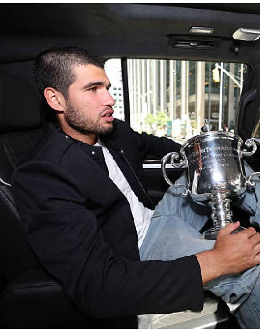 Carlos Alcaraz US Open 2025 Champion Black Zip Up Jacket