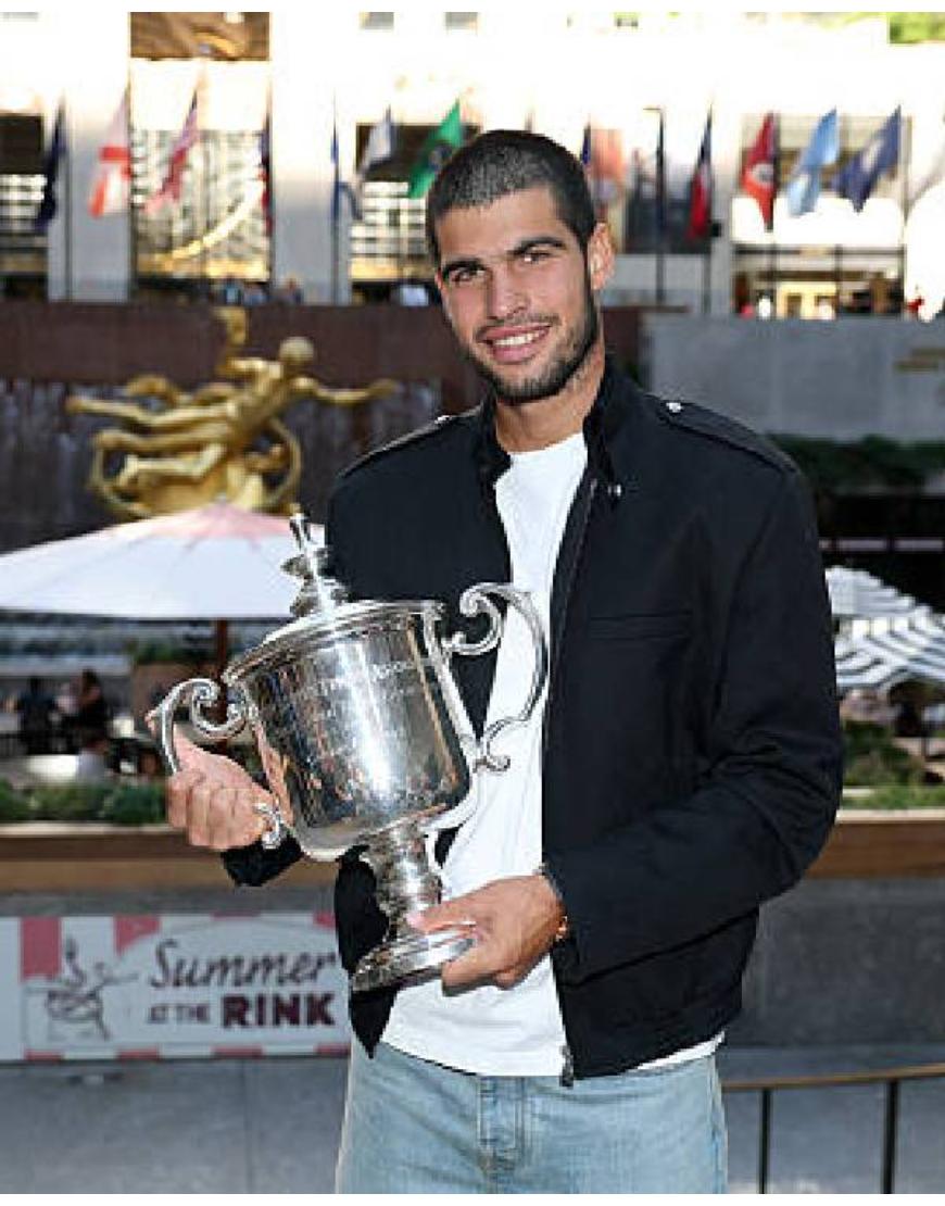 Carlos Alcaraz US Open 2025 Champion Black Zip Up Jacket