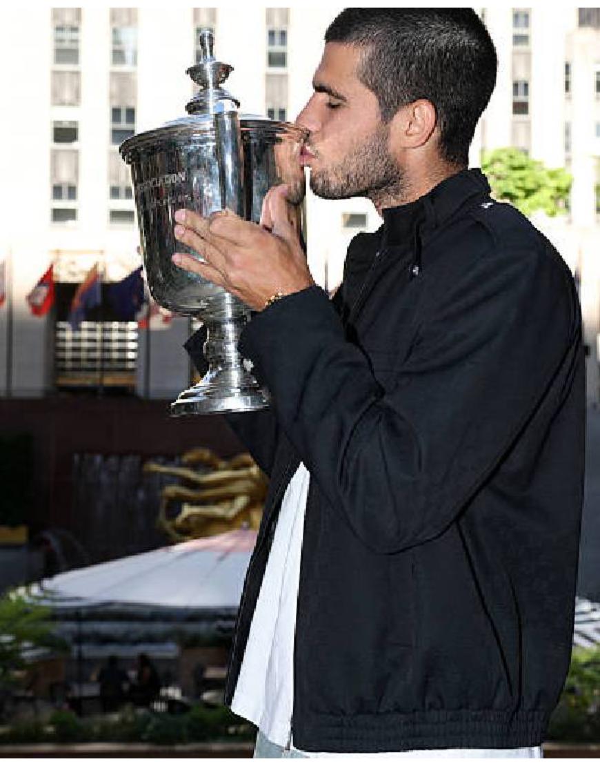 Carlos Alcaraz US Open 2025 Champion Black Zip Up Jacket
