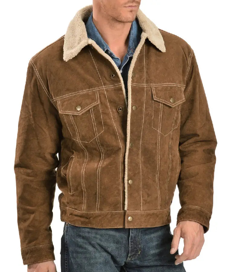Welcome To Plathville S07 Ethan Plath Suede Sherpa Jacket