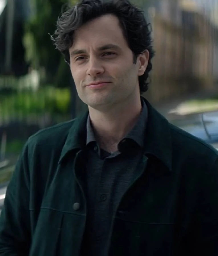 YOU S05 Penn Badgley Suede Jacket