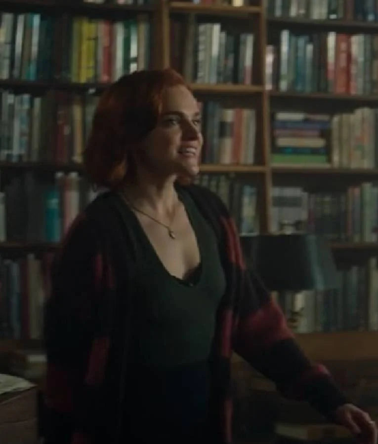 YOU S05 Madeline Brewer Striped Mohair Cardigan