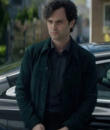 YOU S05 Penn Badgley Suede Jacket