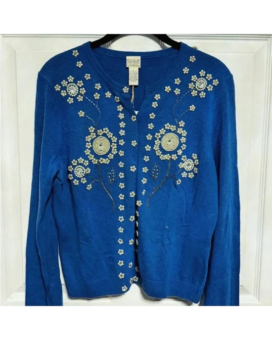 Ghost Whisperer S01 Aisha Tyler Floral Blue Cardigan