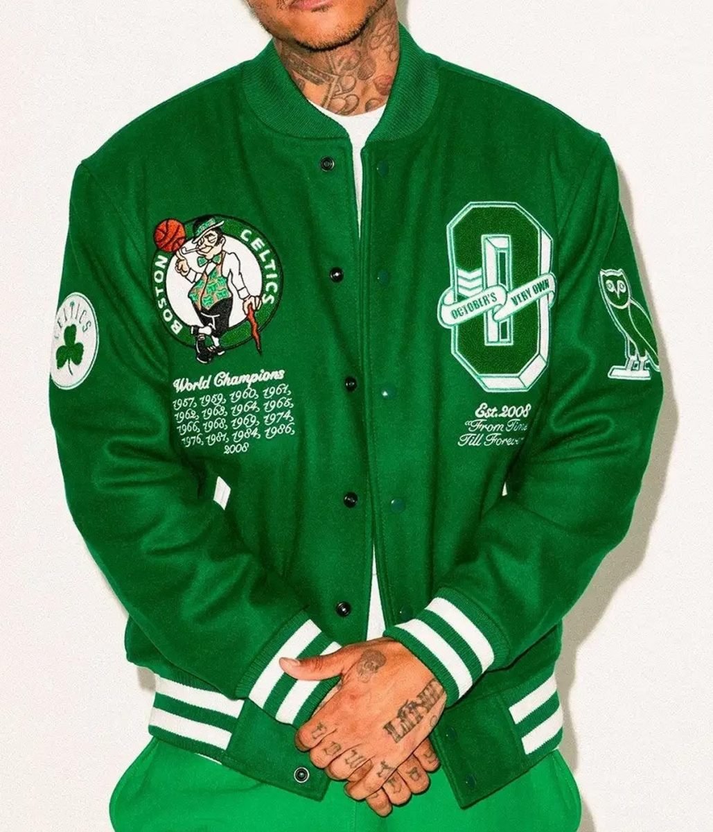 OVO Boston Celtics Varsity Green Wool Jacket