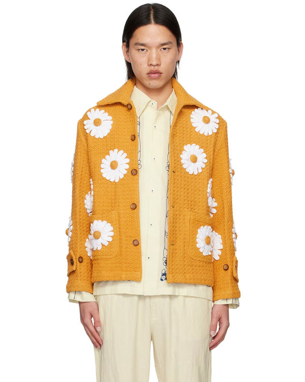 E! News 2025 John Legend Yellow Daisy Appliqué Jacket