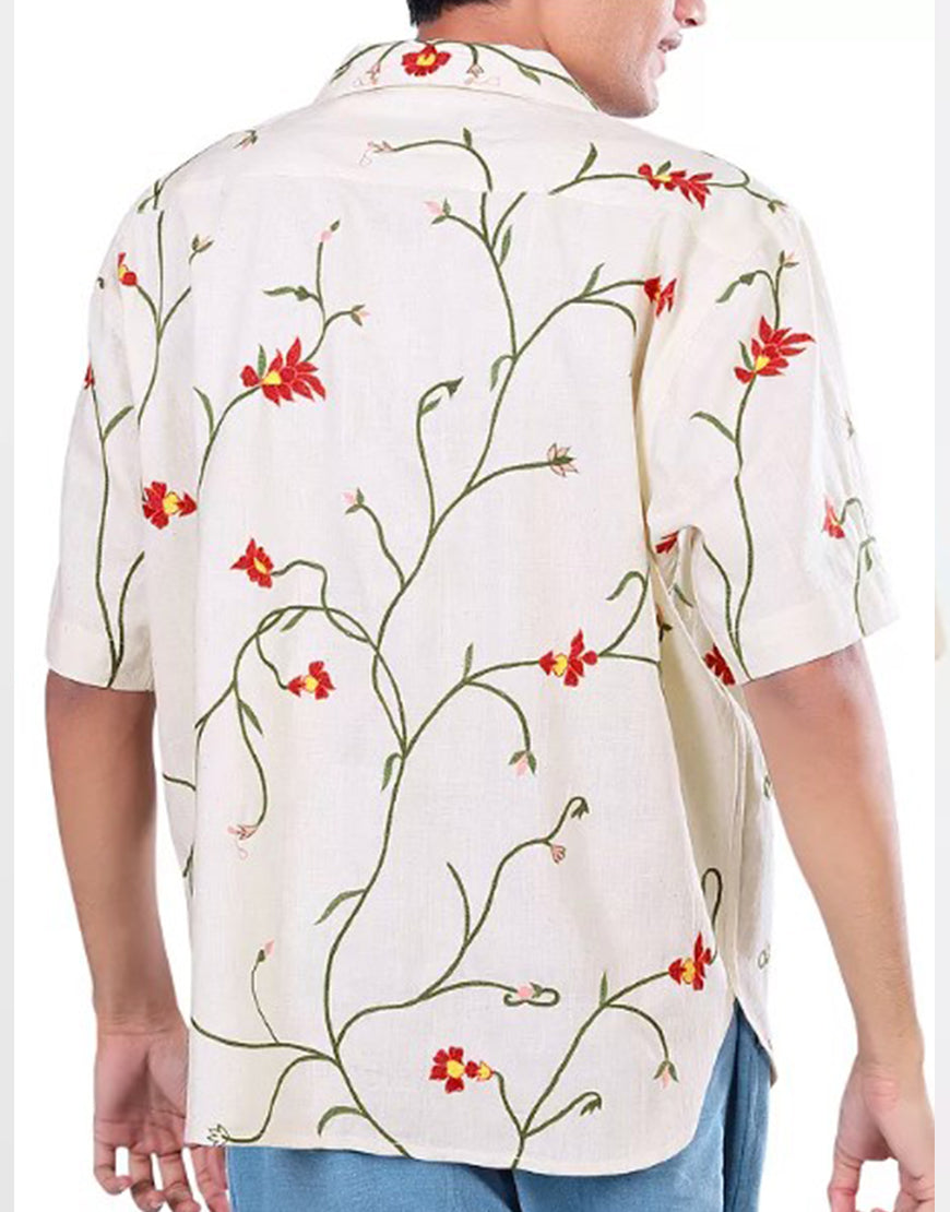 Access Hollywood 2025 Scott Evans Floral Print Shirt