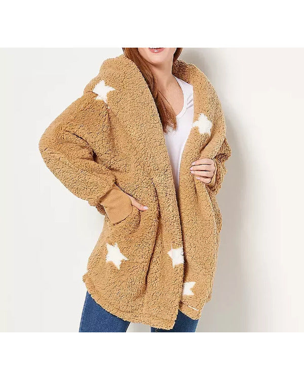 The Today Show 2025 Jill Martin Brown Fuzzy Star Cardigan