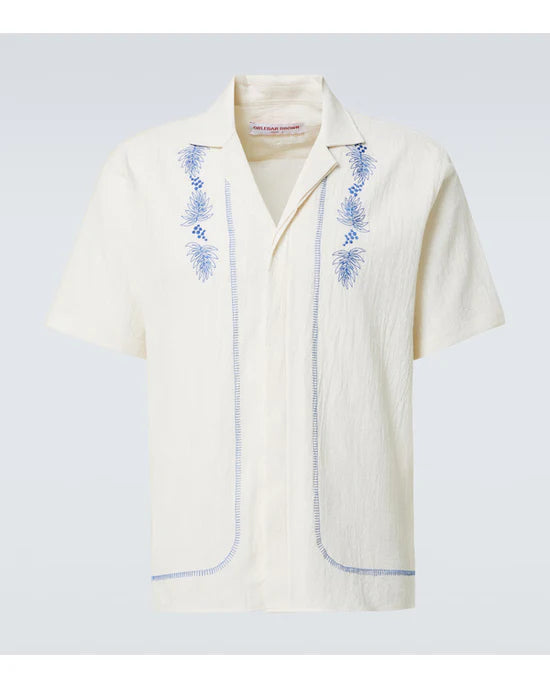 American Idol S23 Ryan Seacrest White Embroidered Shirt