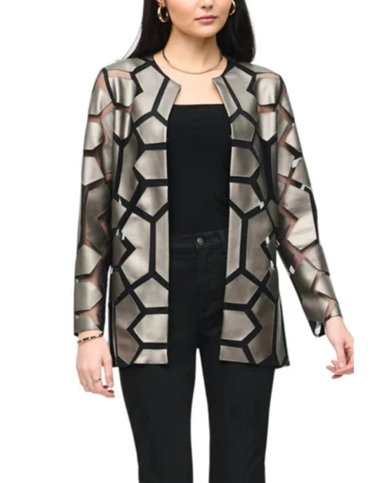 Beyond The Gates Karan Kendrick Metallic Laser-Cut Mesh Jacket