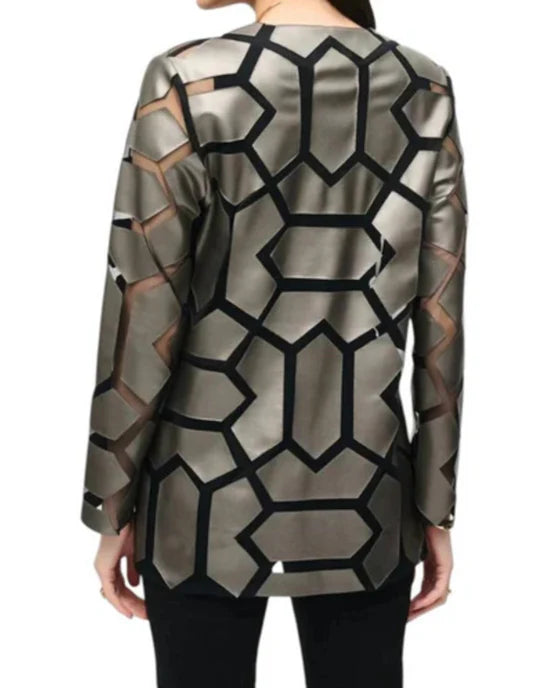 Beyond The Gates Karan Kendrick Metallic Laser-Cut Mesh Jacket