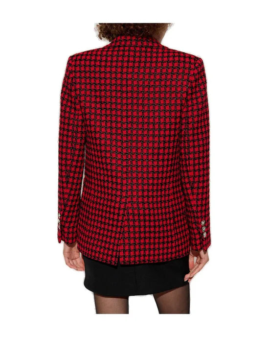 Elsbeth S02 Carrie Preston Red Checkered Tweed Blazer