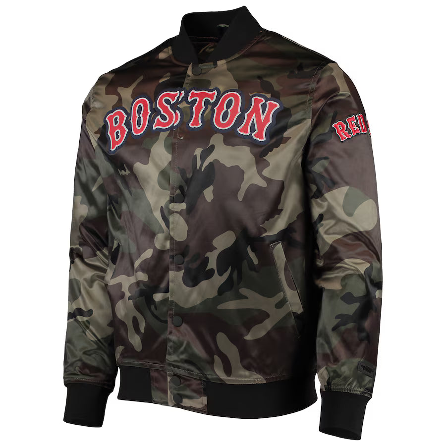 Men's Boston Red Sox Pro Standard Camo Satin Full-Snap Jacket