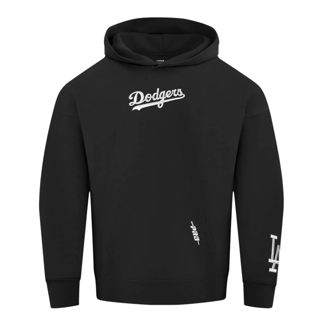 Pro Standard Los Angeles Dodgers Wingspan Drop Shoulder Black White Hoody