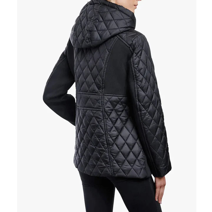 Women’s Zip Front Diamond Quilted Hooded Jacket