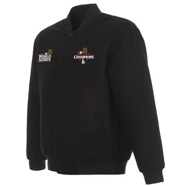 Los Angeles Dodgers Eight-Time World Series Champions Black Wool Reversible Jacket