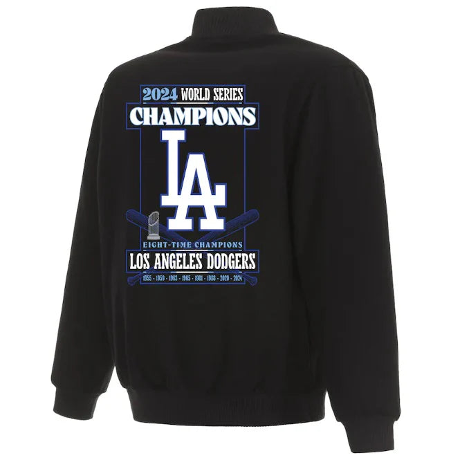 Los Angeles Dodgers Eight-Time World Series Champions Black Wool Reversible Jacket